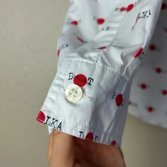 Rare vintage Moschino jeans polka dot button down shirt - Picture 4 of 8